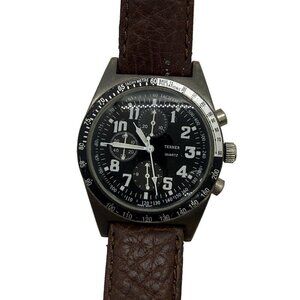 Bijoux Terner Men's Quartz Watch K-10635 Nickel Free Multidial Tachymetre Brown